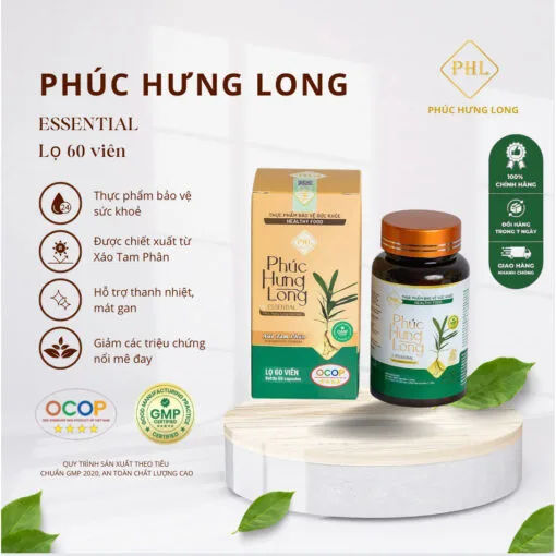 Thực phẩm bảo vệ sức khỏe Phúc Hưng Long ESSENTIAL 60 viên (bảo vệ gan)